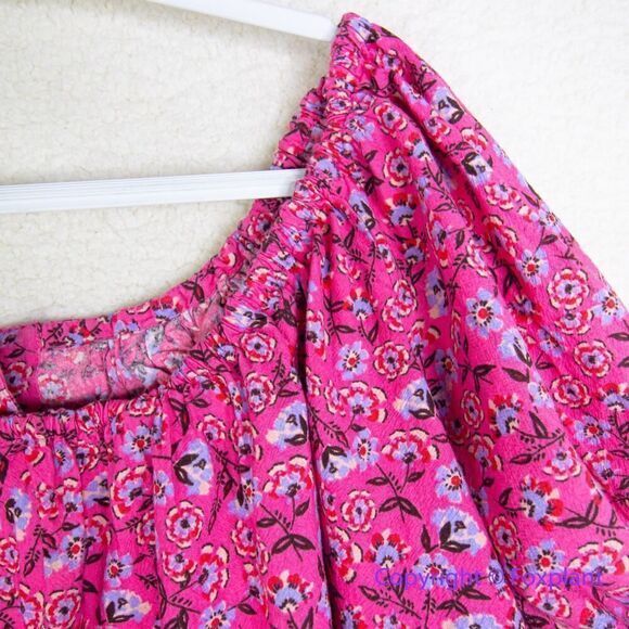 New! Free People James Smock Off the Shoulder pink Top, size L - Picture 16 of 16
